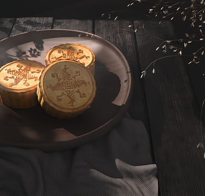 Mooncake 3d 3d art creative design food graphic design illustration publicity