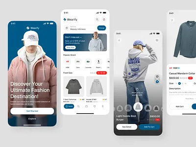 Wearify - Fashion eCommerce Mobile App apparel clothes digital store e commerce design ecommerce app fashion fashion app fashion brand fashion design fashion mobile hm life style marketplace mobile app online shop online shopping online store outfit shopping stylish