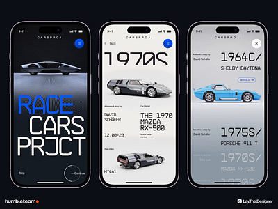 Retro Cars - Mobile App Concept auto cars collcetion concept creative ecommerce inspiration interface mobile app models motion race retro retro cars sci fi typography ui ux vehicle vintage