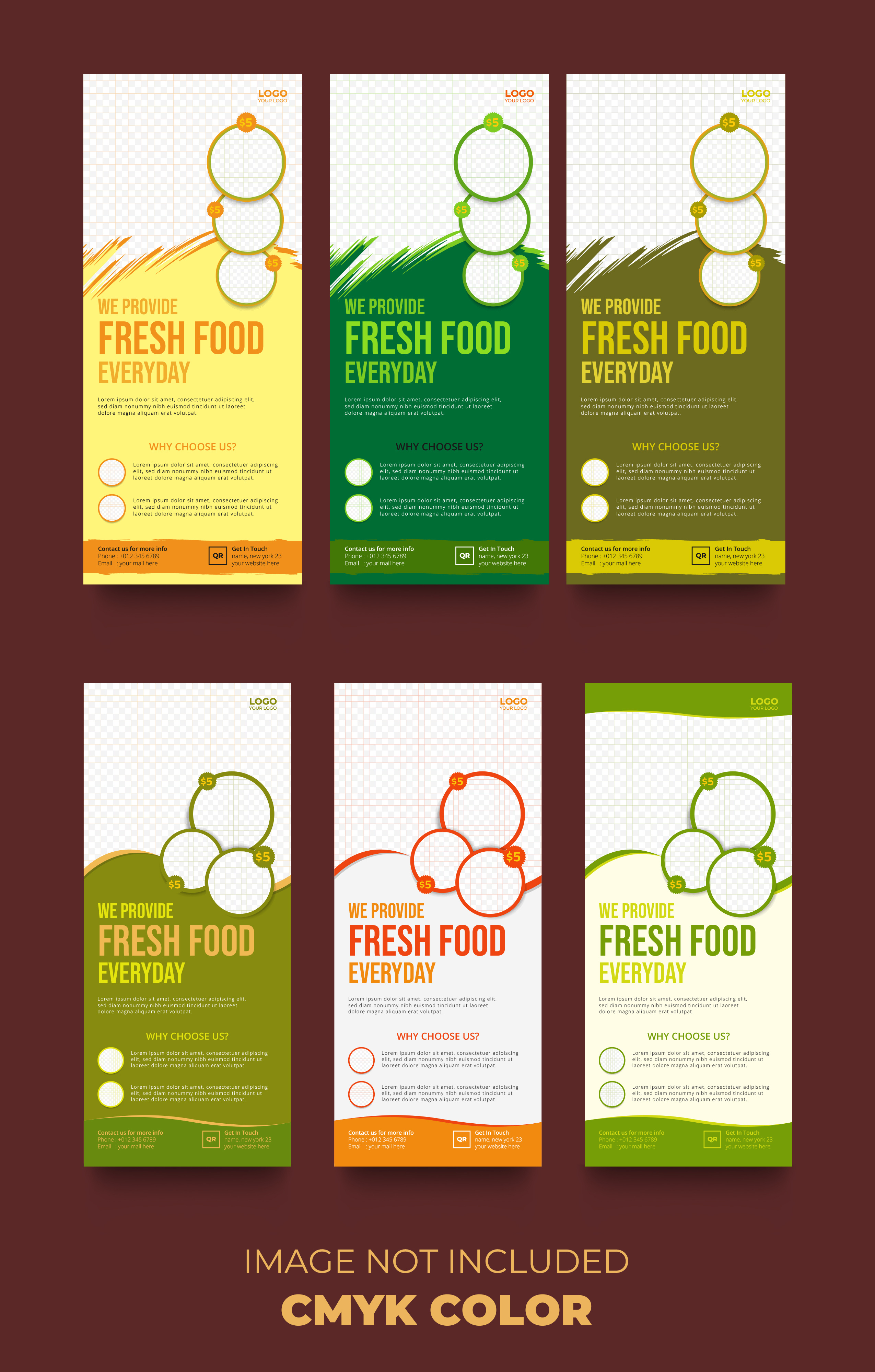 Food rollup banner design template marketing template