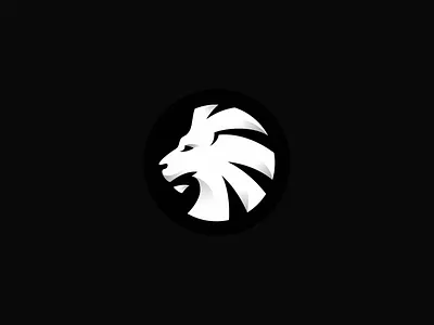 Lion Head Logo agressive and animal black cajva circular head lion lions logo profile sharp strenght white wild