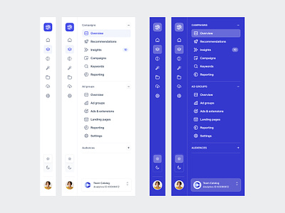 Dual-tier sidebar navigation — Untitled UI blue design system figma icons minimal minimalism nav nav menu navigation product design side bar side nav sidebar sidenav ui ui design user interface ux ux design