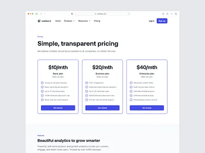 Pricing page — Untitled UI b2b blue figma minimal minimalism modern ui plans pricing pricing cards pricing page pricing plan saas ui design user interface ux design web design webflow website design