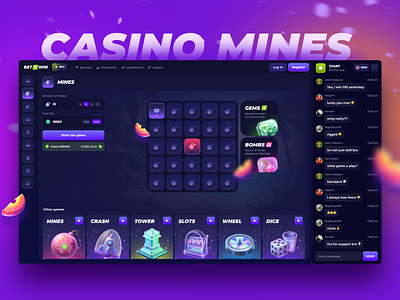 Casino Mines bet betting betting live casino casino design casino mines casino ui crush fair game gambling gambling online game game ui in house mine mines mines game originals poker probably fair