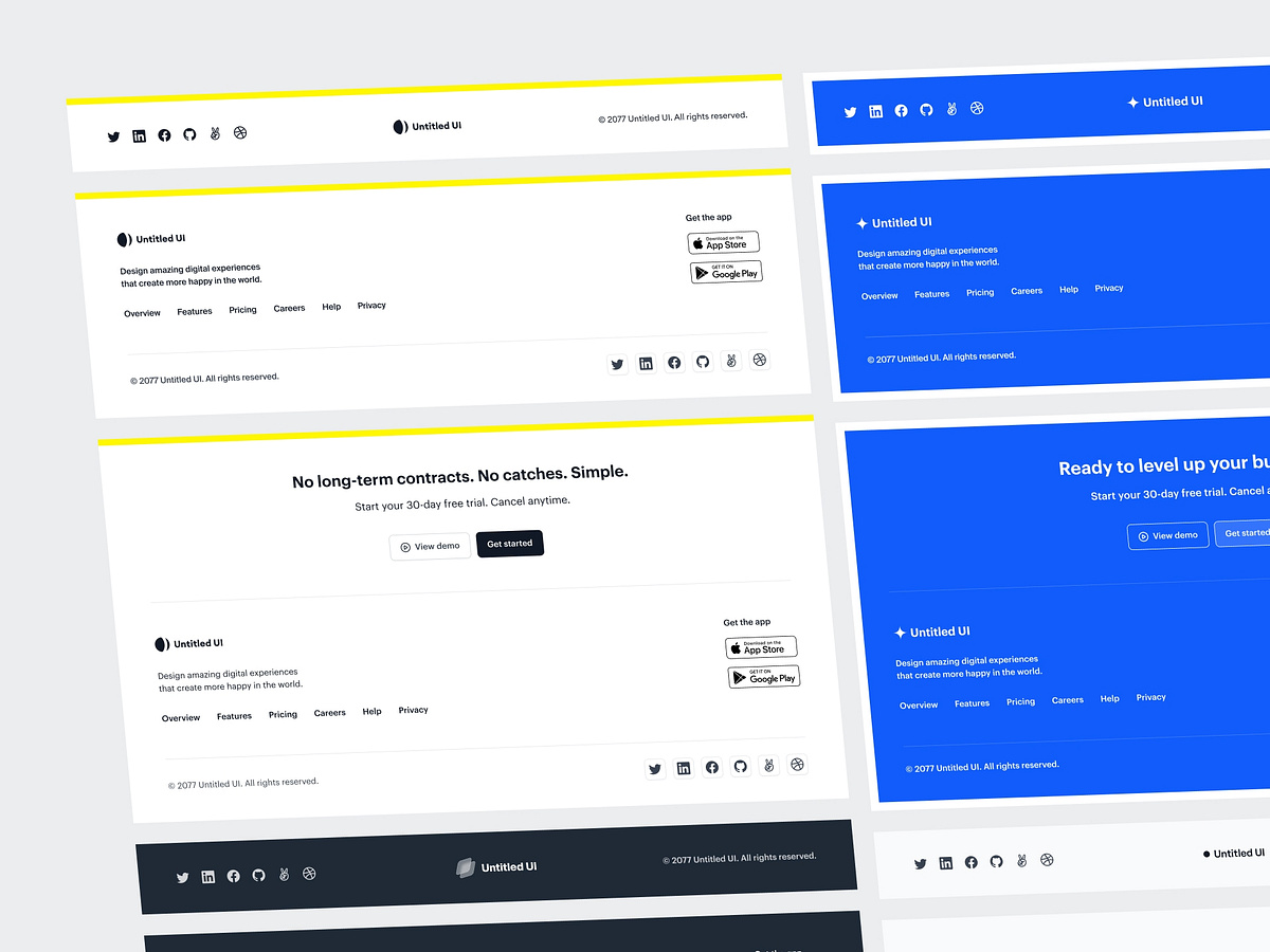Footers — Untitled UI by Jordan Hughes® on Dribbble