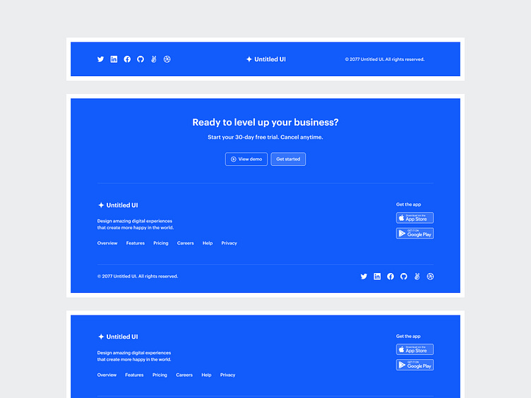 Footers — Untitled UI by Jordan Hughes® on Dribbble