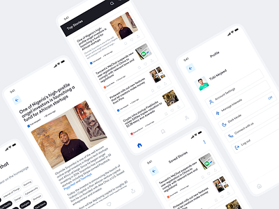 Ontech news app UI app app design design digital graphic design news news app product design tech tech news tech stories ui ui design ux design