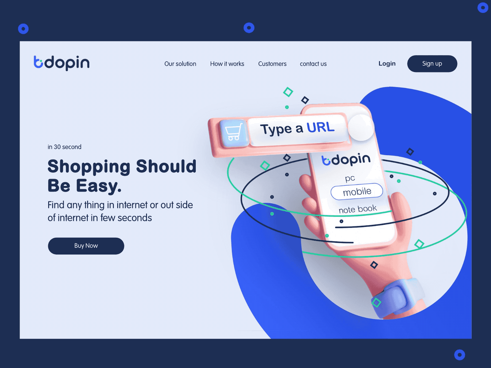 Bidopin landing app design flat illustration landing minimal ui ux vector