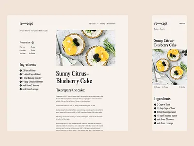 Re—Cept: Concept Recipe Guide branding minimal typography ui