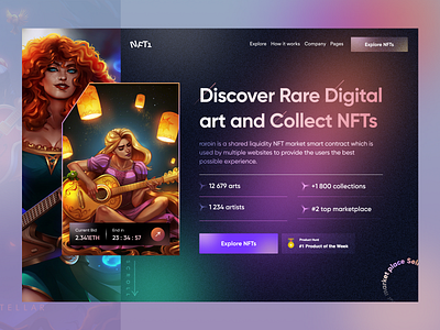 NFTi6 - art. marketplace creabik creabik nft crypto design dark design digital marketplace nft nft crypto nft dark nft marketplace ui