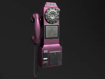 50's Payphone 3d 3d art animation design maya prop render texture vray