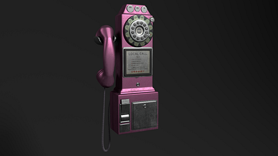 50's Payphone 3d 3d art animation design maya prop render texture vray