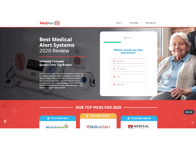 Med-Alert Pros UI/UX branding comparison design development experience graphic interface landing medical motion page senior typography ui user ux vertical web xd