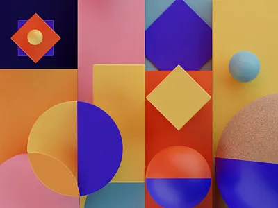 Colors 3d animation blender blender3d design graphic design illustration lowpoly ui