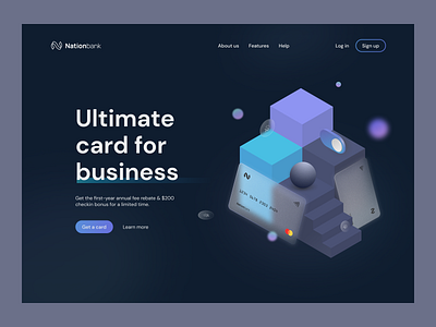 NationBank landing page banking banking app banking web card clean clean ui credit card dark dark mode finance hero header landing page minimal mobile banking product page ui ui design ux ux design