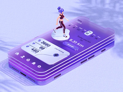 Health App 3d 3dart 3dcharacter 3ddesign 3dillustration 3dmodeling art branding character cinema4d design health app icon illustration logo redshift render ui uiconcept web