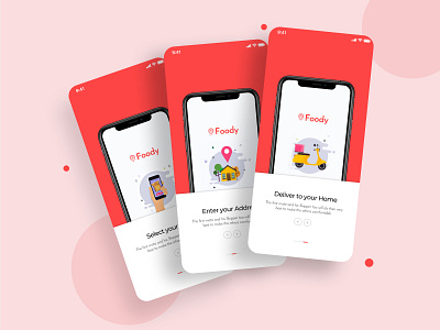 Foody Mobile App UI Kit app application design foody kit minimal mobile ui uiux ux uxdesign