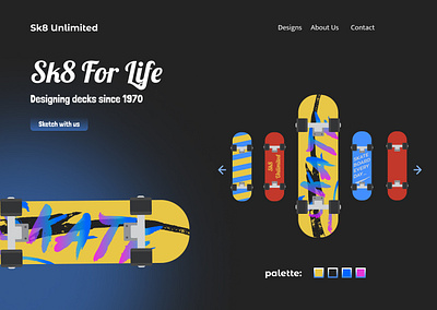 Sk8 Unlimited design figma graphic design illustration ui vector web design