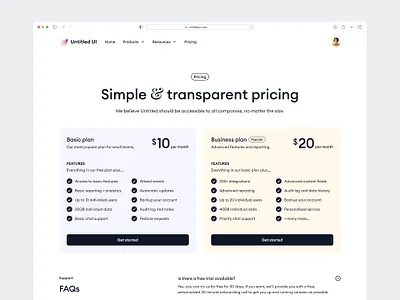 Pricing page — Untitled UI duocolor figma minimal minimalism modern ui pastel plans pricing pricing cards pricing page pricing plan saas ui design user interface ux design web design webflow website design