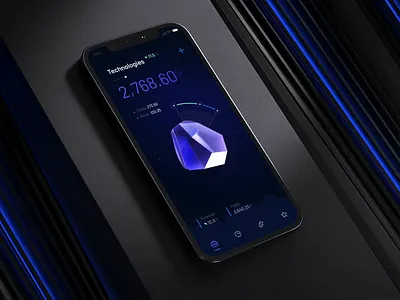 Stock market iOS app by milkinside 3d animation bank banking blue branding c4d dark design financial fintech flow illustration motion motion graphics night stock theme ui ux