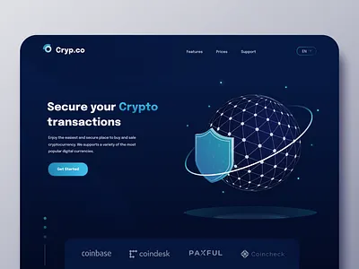 Cryp.co Landing Page banner design header hero landing page ui