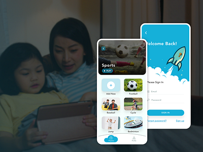 Kids Playlist Mobile app concept 2021 3d animation app app design branding card clean concept design graphic design illustration kids logo motion graphics playlist trending ui ux