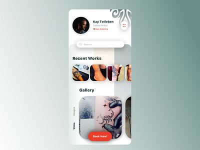 Tattoo Artist Mobile App design concept 2021 3d app app design card clean concept design gallary illustration logo mobile design motion graphics tattoo trending ui ux