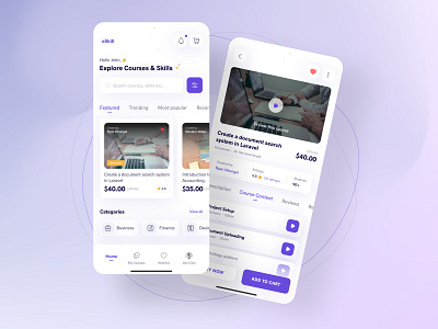 Digital courses app concept application courses design detailscreen home minimal mobile app mobile ui trends uidesign uidesigner uiux ux uxdesign
