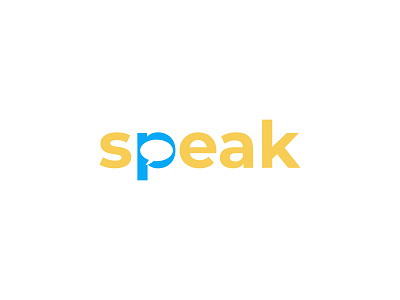 Speak chat clever creative design logo minimal negative space simple speak talk word wordmark