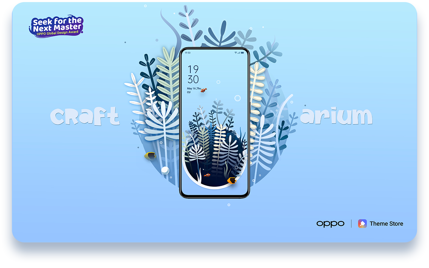 CRAFTARIUM THEME animation aquarium concept craft fish graphic design illustration loop mobile oppo plants pond theme