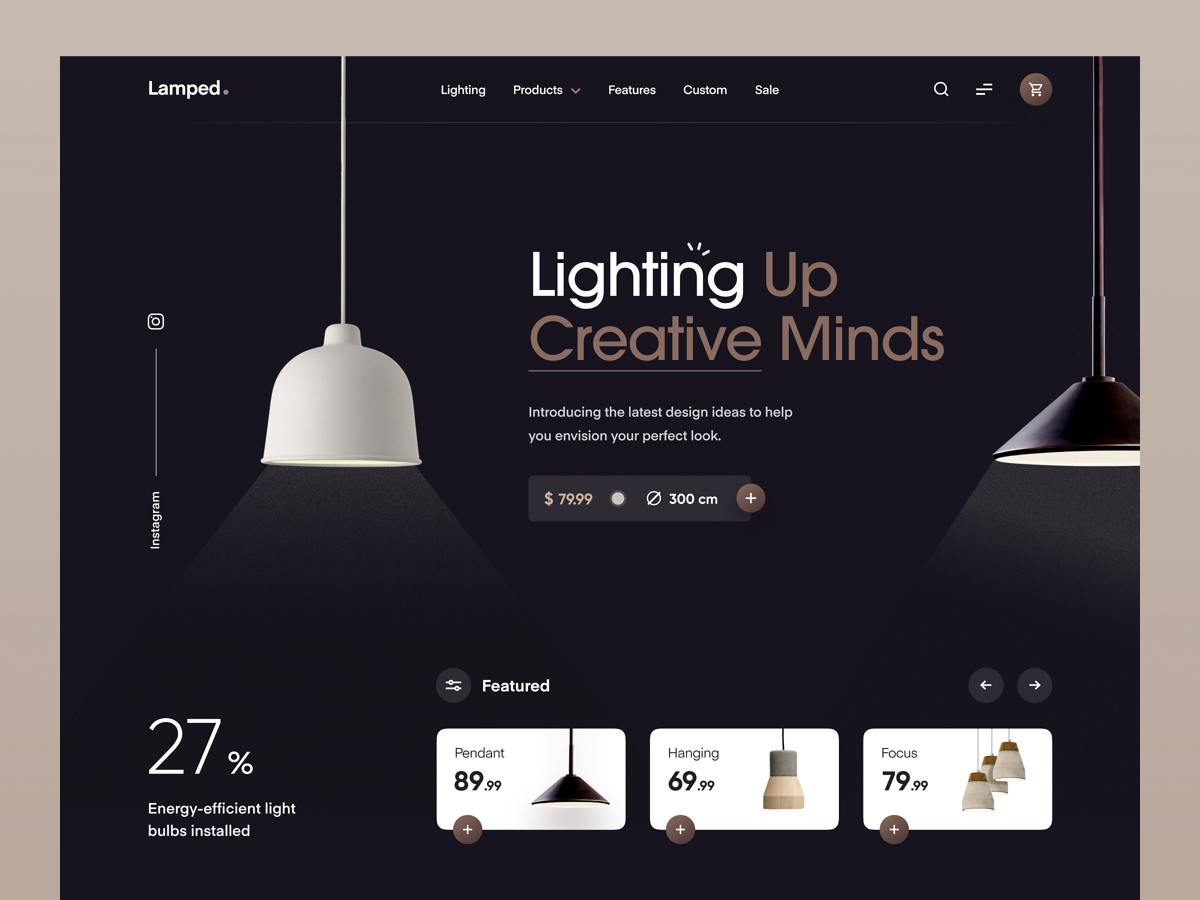 Pendant Lamp website by Farzan Faruk for Rylic Studio on Dribbble