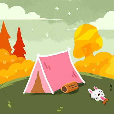 CAMPING GROUND cartoon cartooning children book children book illustration design digital art illustration