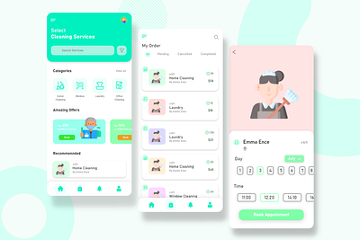 Cleaning Service App Design app app design app ui app ui design clean service app cleaning app design ui