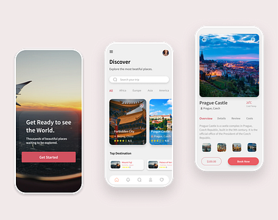 Travel App UI concept. (Light Mode) app design travel ui ui ux ui design uidesign ux