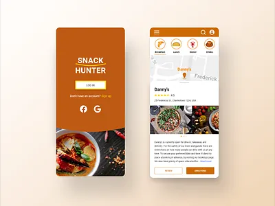 Snack Hunter Mobile App app branding design ui ux vector