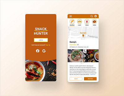 Snack Hunter Mobile App app branding design ui ux vector