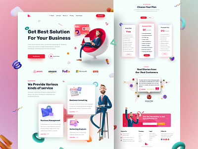 Agency Landing Page Website Design 3d agency best shot business business agency clean consultancy corporate glassmorphism home page illustrations landing page marketing minimal mobile app modern typography ui web design website