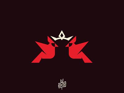 Royal Cardinal Logo bird branding cardinal crown emblem graphic design illustration logo logotype modern red royal
