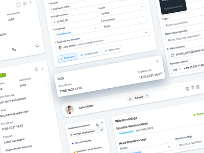 Components for CRM #2 clean ui components crm customer relationship management dashboard design design system form interface tables ui ux web app whitespace