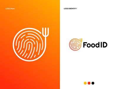 Food ID - Logo Design v2 authentic bakery logo branding delivery design fast food fast food delivery logo fingerprint food food logo gradient id identity inspiration logo logo design modern ramen noodles unique vegetable logo