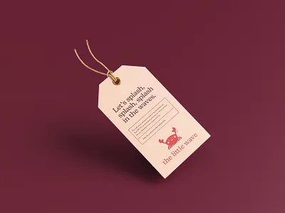 The Little Wave: label tag branding clean crab creative glow challenge cute label logo logo design swimwear tag the little wave