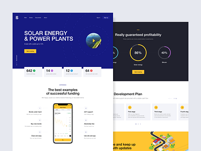 Solar energy & power plants landing design landing power plants site solar energy ui web web design web site