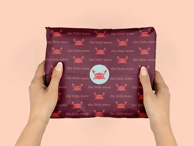 The Little Wave: Packaging branding crab creative glow challenge cute kids logo logo design packaging swimwear the little wave tissue paper visual identity