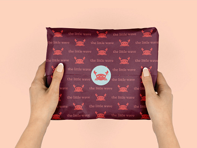 The Little Wave: Packaging branding crab creative glow challenge cute kids logo logo design packaging swimwear the little wave tissue paper visual identity