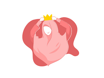 Illustration for Hijab Pride branding crown design flat hijab icon illustration logo minimal muslim muslimah pink vector woman