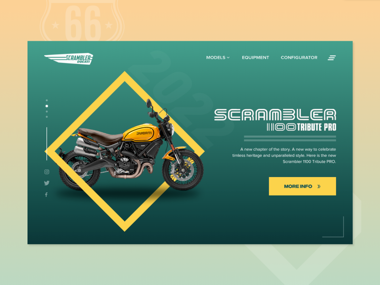 Scrambler Ducati - Design Concept animation clean design ducati flat gradient homepage landing page layout logo typography ui ui design user experience user interface ux ux design vector web website