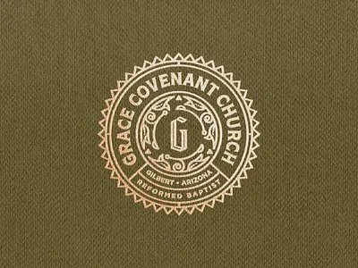 Grace Covenant Church (Gilbert, Arizona) pt. II badge branding church church logo design engraving etching illustration logo peter voth design trinity vector