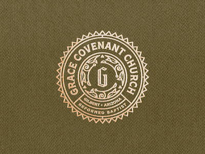 Grace Covenant Church (Gilbert, Arizona) pt. II badge branding church church logo design engraving etching illustration logo peter voth design trinity vector