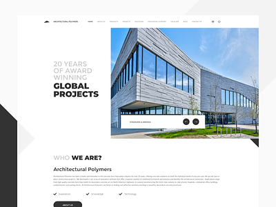 Architectural Polymers 🏛️ - Website android architect architecture building design gallery homepage house ios iphone landing page landingpage logo serach site uiux web web page webpage website