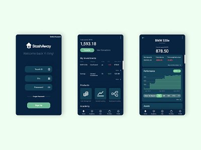 Stashaway Redesign blue design finance financial product fintech green money redesign stashaway